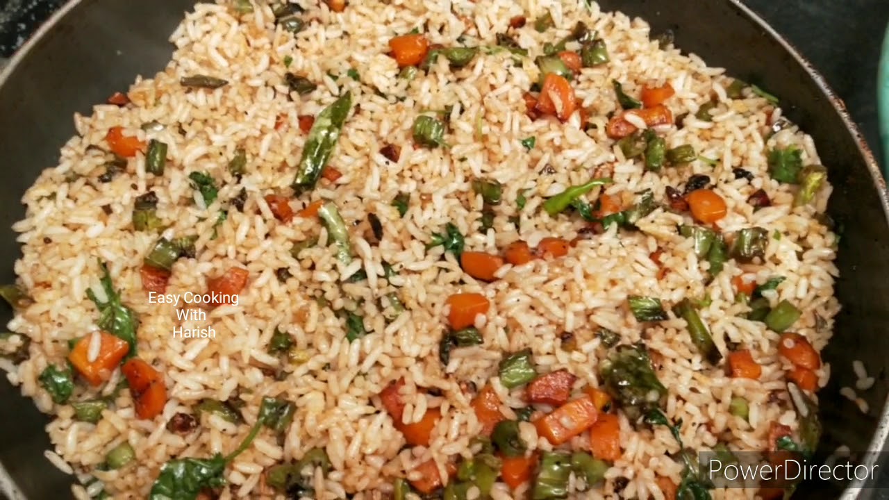 Vegetable Fried Rice in Teluguవెజ్ ఫ్రైడ్ రైస్ రెస్టారెంట్ లోలాగా