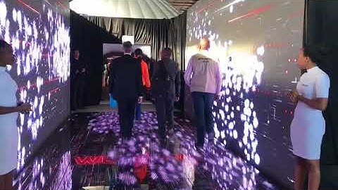Interactive LED tunnel used at entrance area to launch event