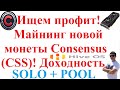 Ищем профит! Майнинг новой монеты Consensus (CSS)! Доходность!