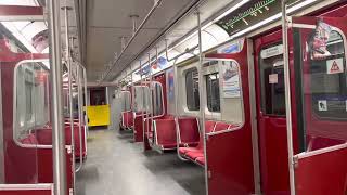 Bombardier T1 TTC Subway Train Ride on line 2 to Kennedy Stn - Inside View (May 22nd, 2023)
