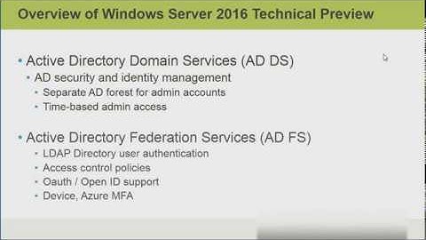 Windows Server 2016 New features