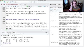 Inference for a single proportion pre-lab (tidy) video 1 of 1