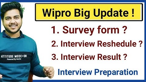 Wipro Big Update | Survey form  Update | Reschedule Mail |  Wipro ELITE 2022 |