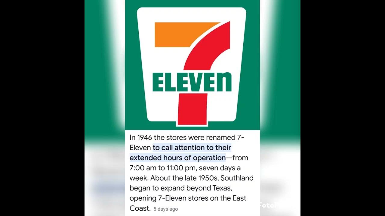 Why Is 7Eleven Called 7Eleven? YouTube(07)