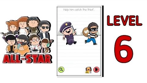 Brain Test All Star Level 6  |Help Him Catch The Thief!| Walkthrough Solutions