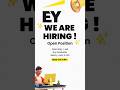 Latest EY Recruitment For Freshers | Any Graduate Can Apply | Salary 40,000 / Month |