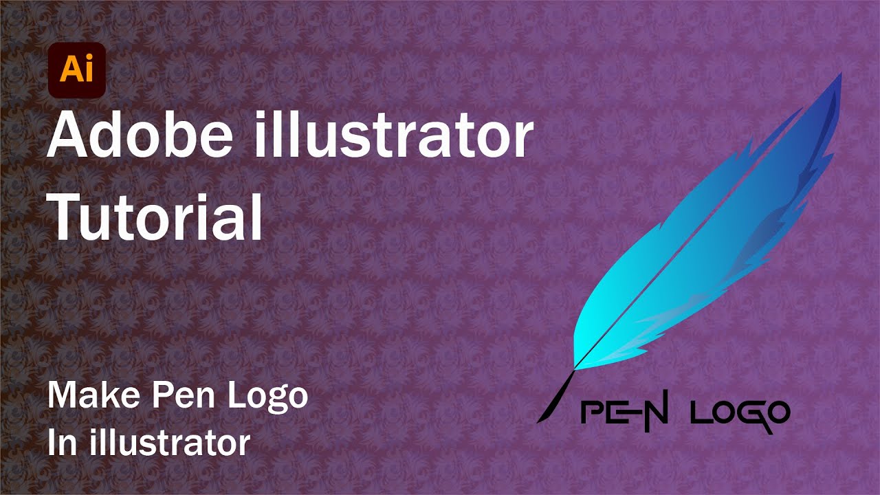 How to make a PEN LOGO in Adobe Illustrator | Quill Pen logo | Adobe ...