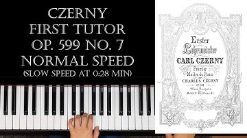 Carl Czerny - First Tutor - Op. 599 No. 7 / Tutorial & Free Sheets (Piano) [Mom with Grand Piano]