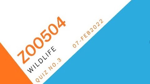 ZOO504 Wildlife QuizNo3