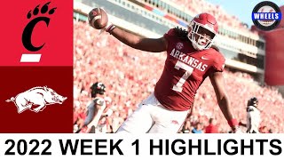 #23 Cincinnati vs #19 Arkansas | College Football Week 1 | 2022 College Football Highlights