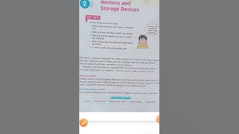 Class 5 Chapter 2 memory and storage devices: primary memoryand it