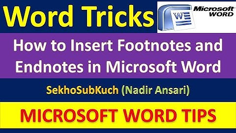 Footnotes and Endnotes in Microsoft Word : Word Tips and Tricks [Urdu / Hindi]