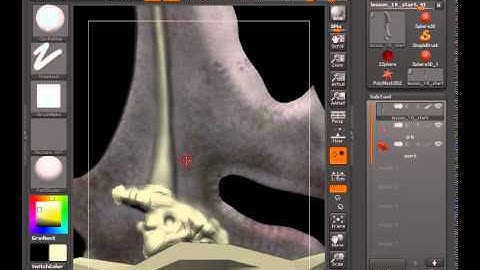 Creating Game Weapons in CINEMA 4D and ZBrush - 10 Sculpting and painting the bony prongs