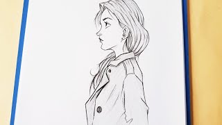 رسم سهل | تعليم رسم بنت بقلم الرصاص بطريقة سهلة وبسيطة | رسم وجه بنت | رسم بنات| how to draw a girl