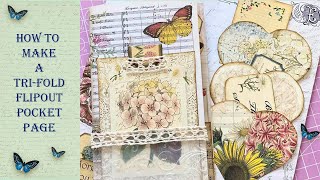 How To Make A Tri-fold Flipout Pocket Page - EASY Tutorial for Beginners