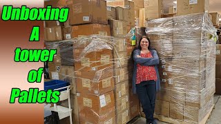 Unboxing a tower of pallets! there is so much stuff Check it out!