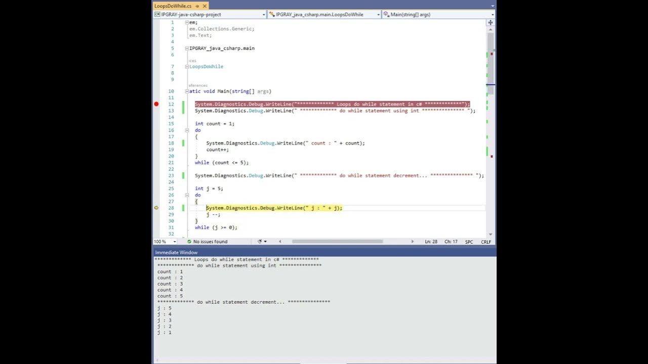 @ipgrayspace : CodingJoys - Shorts - C# Loops Do While - Debug Mode ...