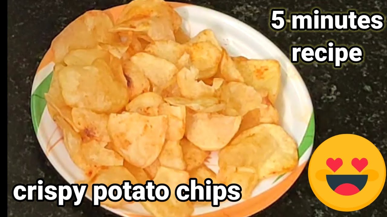 Crispy potato chips/Homemade potato chips/aloo chips recipe / instant ...