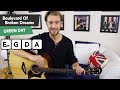 Boulevard Of Broken Dreams Acoustic Guitar Tutorial - Chords & SOLO! Green Day