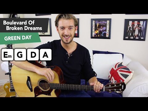 Boulevard Of Broken Dreams Acoustic Guitar Tutorial - Chords & SOLO! Green Day