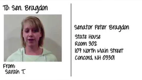 To: Sen. Bragdon; From: Sarah