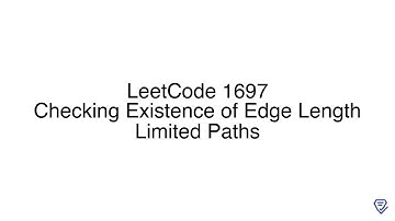 LeetCode 1697: Checking Existence of Edge Length Limited Paths