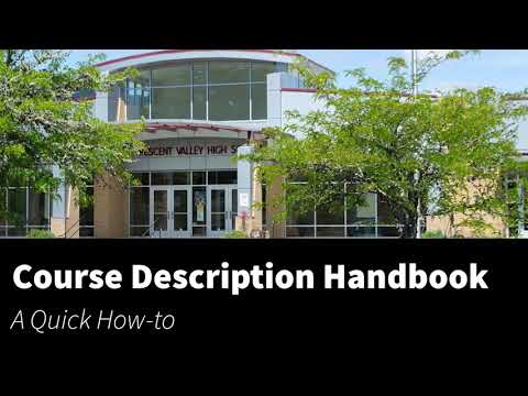 How to use the CVHS Course Description Handbook