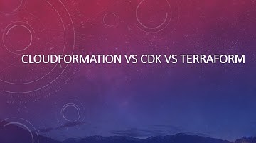 CloudFormation Vs CDK Vs Terraform