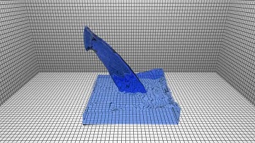 Three dimensional fluid simulator rendered with pbrt