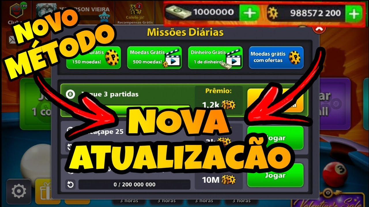 COMO TER MILHÃ•ES DE FICHAS DE GRÃÃ‡A NO 8 BALL POOL NOVA ATUALIZAÃ‡ÃƒO 2019 - 