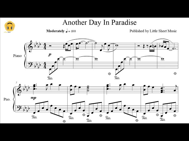 Another day in Paradise Sheet music for Piano (Solo) Easy