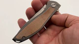 Shirogorov Knives NeOn NL - Elmax - Titanium/Natural Canvas Micarta Handle - MRBS Knife From Recon 1