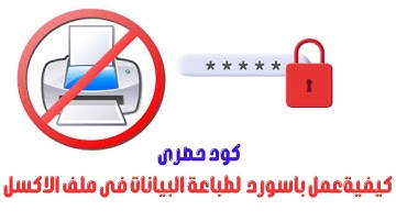 كود حصرى عمل كلمة مرور (باسورد )  لمنع الطباعة ملف الاكسيل نهائياPassword For Print In Excel VBA