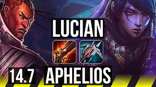 LUCIAN & Nami vs APHELIOS & Karma (ADC) | Quadra, Legendary, 19/5/7 | JP Diamond | 14.7