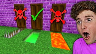 Don't Choose The WRONG MYSTERY DOOR In MINECRAFT *CHALLENGE*