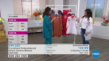 Curations Embroidered ShortSleeve Blouse