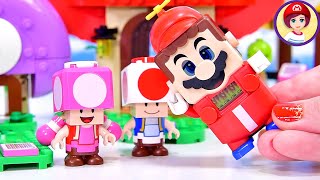 Building Lego Mario and his cute magic mushroom friends (yeah, I'm not sure what's going on here)