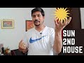 Sun in Second House in Vedic Astrology