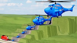 Dinoco Helicopter vs Thomas Train | BeamNG.Drive