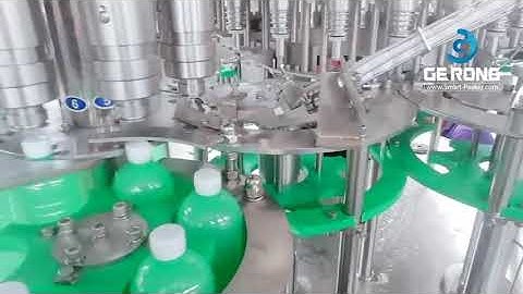 Automatic water PET plastic bottle filling capping machine testing video