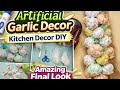 Artificial Garlic Decor | DIY Kitchen Decor Idea| Ghar Par Banaya Artificial Garlic Decoration #diy 