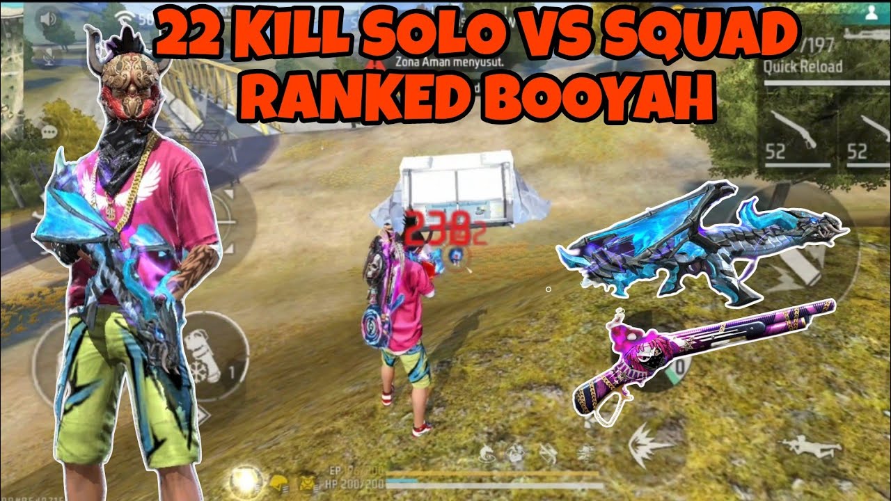 22 KILL SOLO VS SQUAD RANKED BOOYAH - YouTube