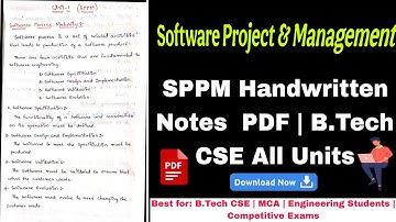 SPPM Handwritten Notes | Software Project & Management Notes PDF | B.Tech CSE All Units