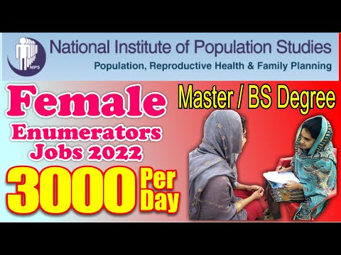 Female Enumerator Jobs in NIPS Punjab 2022 | Female Govt Jobs 2022 | Female Graduates Jobs 2022