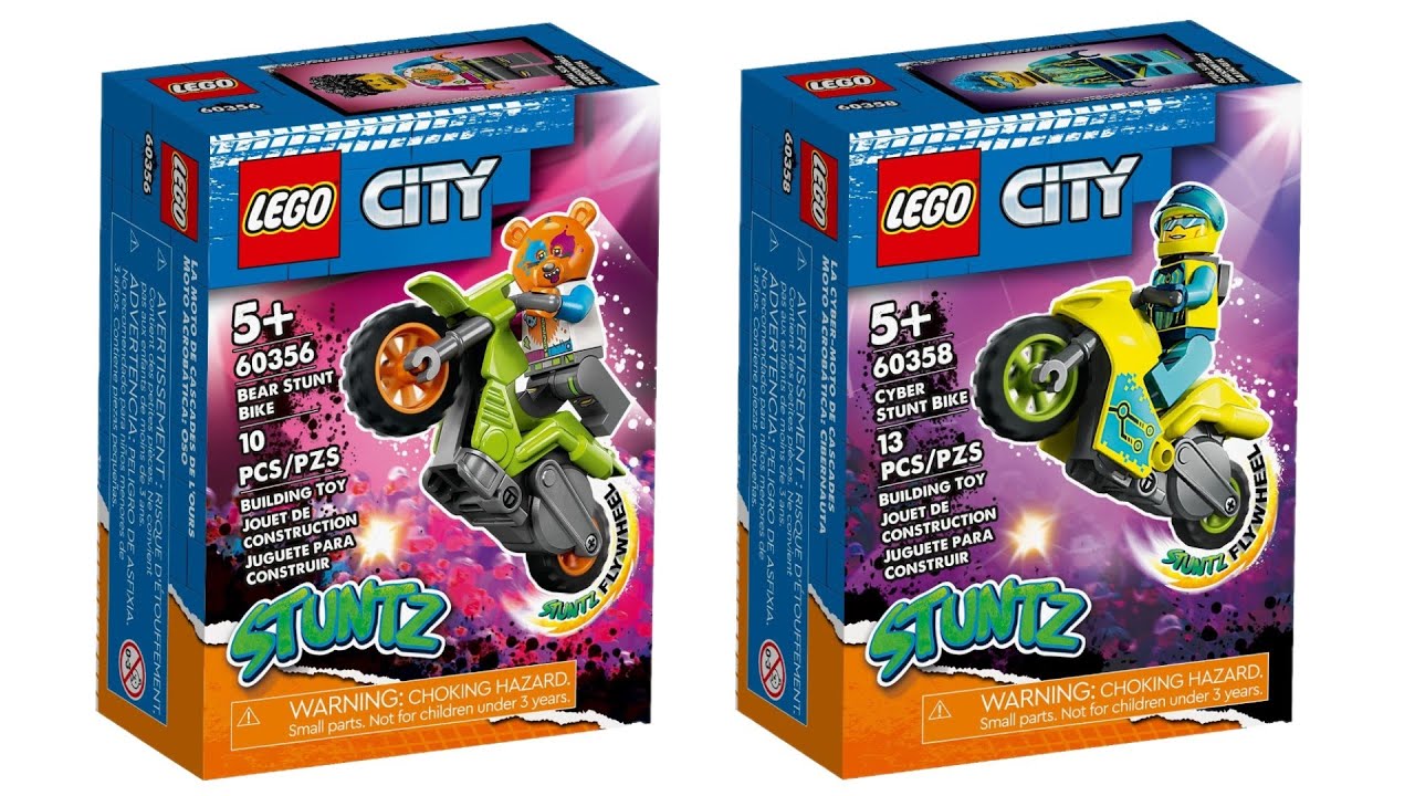 LEGO City Stuntz Bikes January 2023 - LEGO 60356 & LEGO 60358 - LEGO Speed  Build Review 