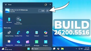 New Windows 11 Build 26200.5516 – New Share Window, New BSOD Design, MS Account Bypass Removed (Dev)