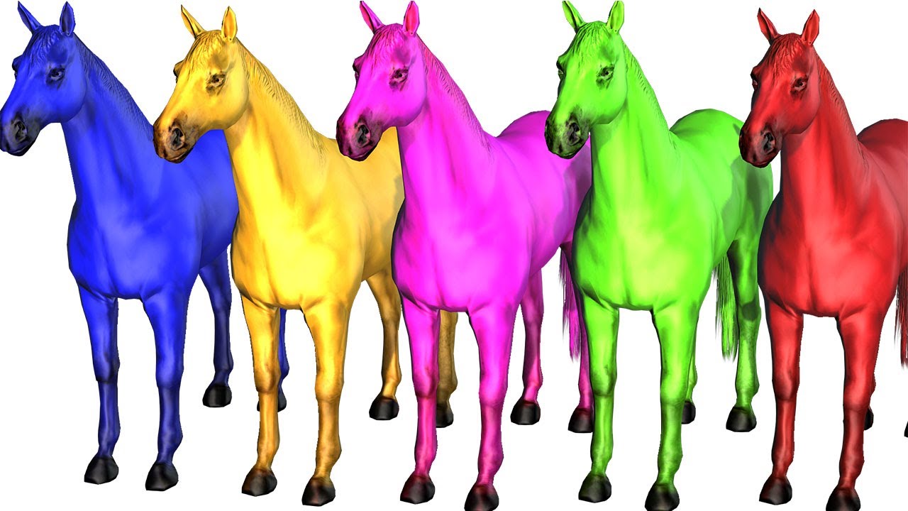 Learn Colors With Horse Colors 3D Animation Nursery Rhymes For Kids ...