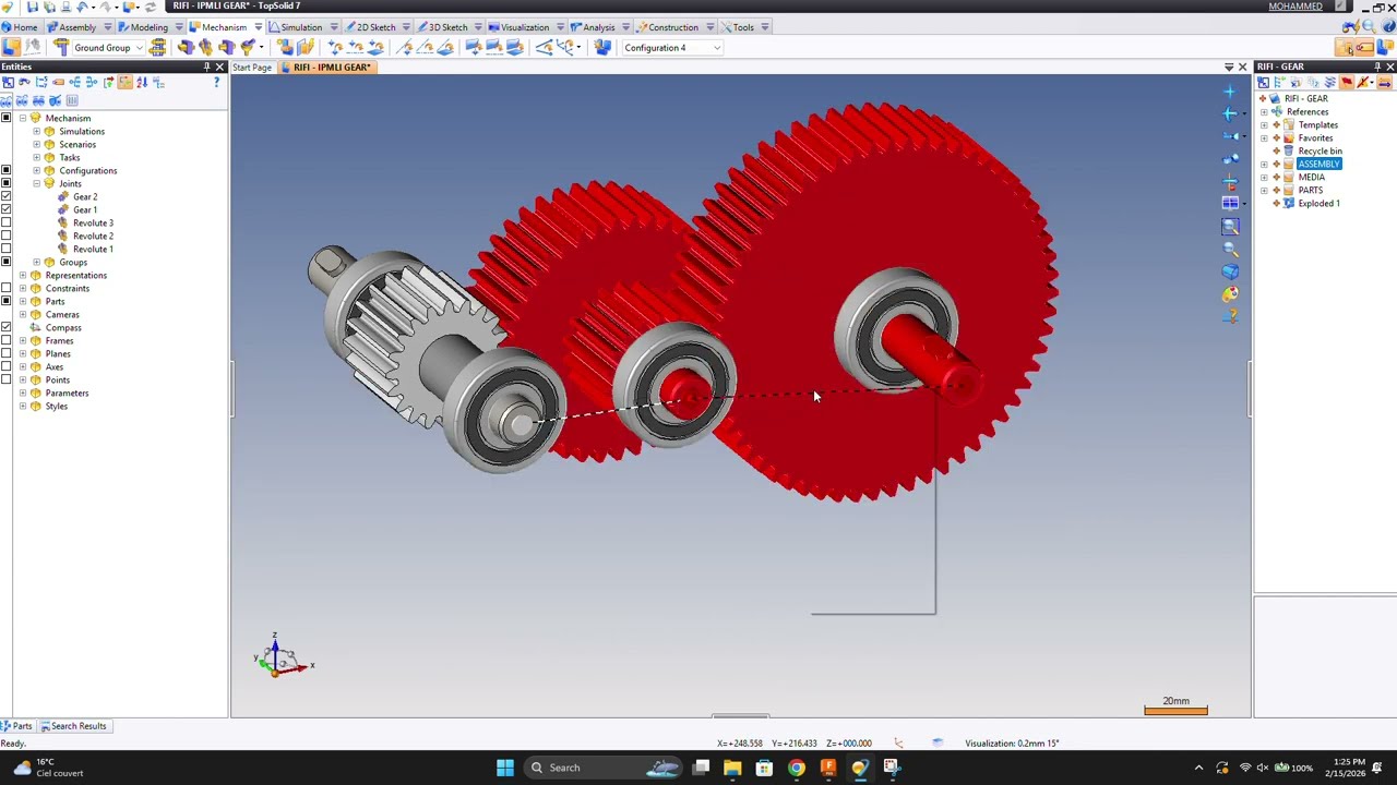 Gear Train Mechanism Design & Motion Simulation | TopSolid 7.18