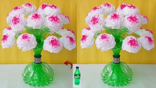 Diy Guldasta Tissue Paper Flower Guldasta With Waste Plastic Bottle Vase Craft
