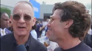 Tom Hanks jokingly swipes MS NOW's viewership while appearing live on-air with reporter